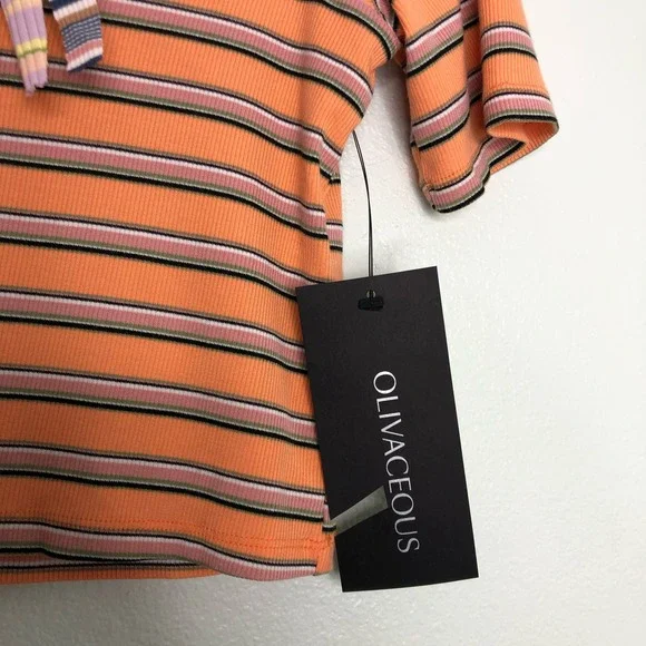 Olivaceous Ribbed Crop Top Polo - Picture 6 of 11